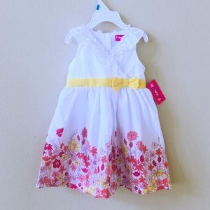 Sleeveless Toddler Dress w/ Ruffle & Floral Detail